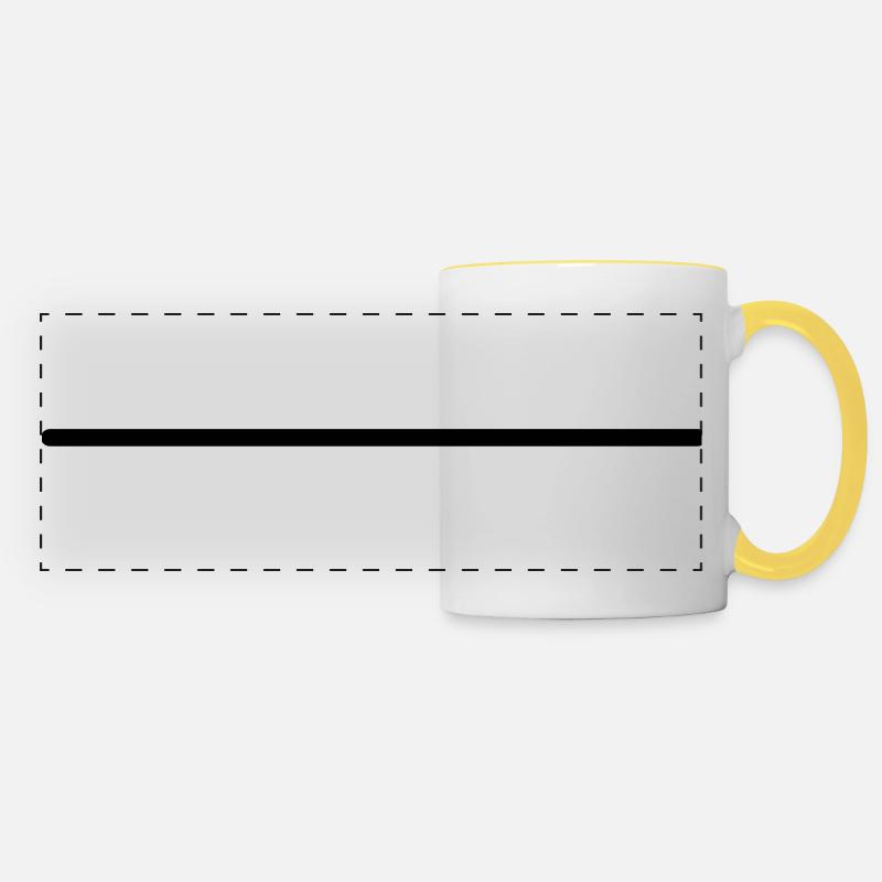 Math symbol - straight line - Panoramic Mug - white/yellow