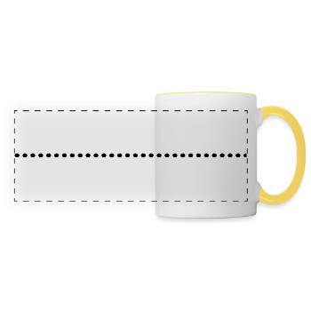 dottet_line_ay1 - Mug panoramique contrasté et blanc - blanc/jaune - Devant