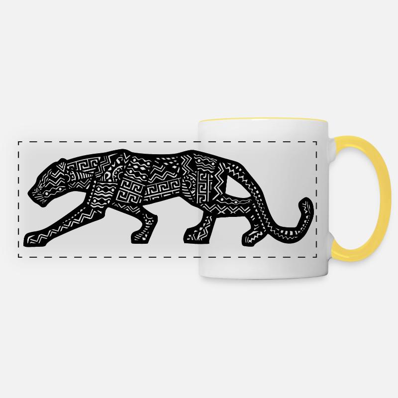 Panther Inca Design - Panoramic Mug - white/yellow