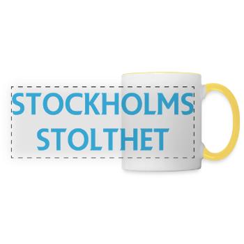 Fierté de Stockholm - Mug panoramique contrasté et blanc - blanc/jaune - Devant