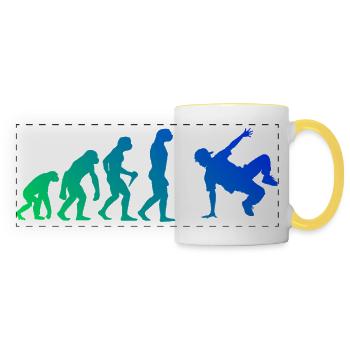 Geschenkidee für einen Dance-Fan mit Hip-Hop-Tanz - Panoramatasse - Weiß/Gelb - Vorne