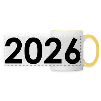 2026 - Mug panoramique contrasté et blanc - blanc/jaune - Devant