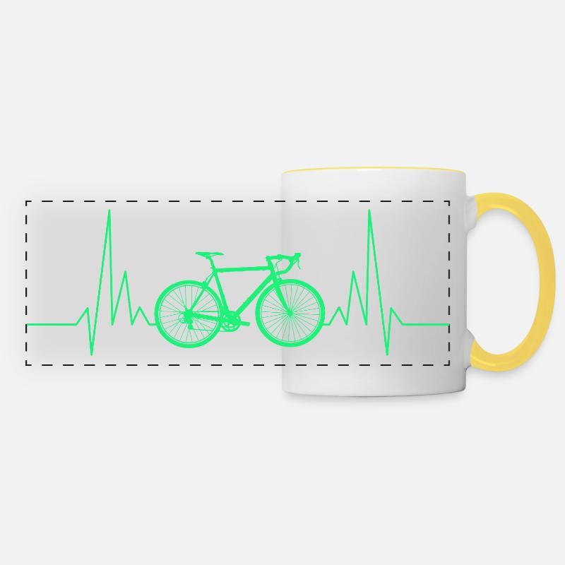 Bicycle Heartbeat ECG - Panoramic Mug - white/yellow