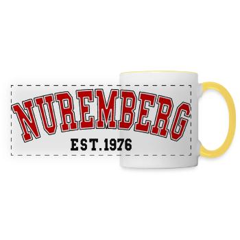 Nuremberg fondée en 1976 - Mug panoramique contrasté et blanc - blanc/jaune - Devant