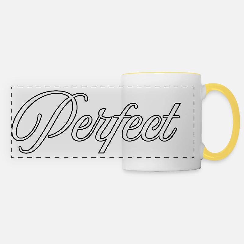 Reality Surpasses Perfection - Panoramic Mug - white/yellow
