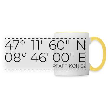 Coordinates Pfäffikon SZ Zurich - Panoramic Mug - white/yellow - Front
