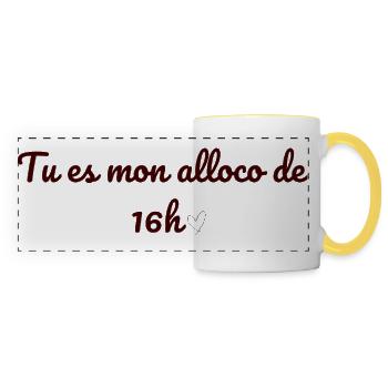 Ivorian humor t-shirt "You are my 4 p.m. alloco - Panoramic Mug - white/yellow - Front