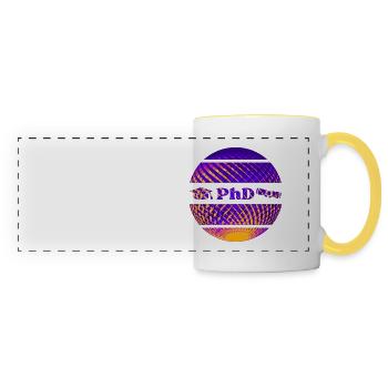 PhD - Dr rer nat, Dr med - Défense - Mug panoramique contrasté et blanc - blanc/jaune - Devant