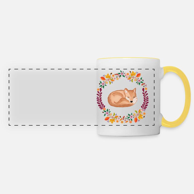 Fox - Panoramic Mug - white/yellow