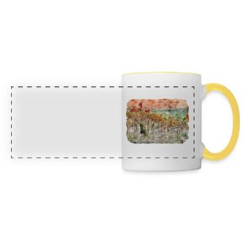 England UK Aquarell Skizze Handgezeichnetes Gemälde - Panoramatasse - Weiß/Gelb - Vorne