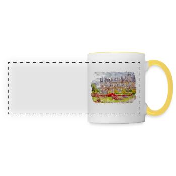 England UK Aquarell Skizze gezeichnete Illustration - Panoramatasse - Weiß/Gelb - Vorne