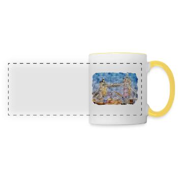 Uk Aquarell Skizze Handgezeichnete Illustration - Panoramatasse - Weiß/Gelb - Vorne