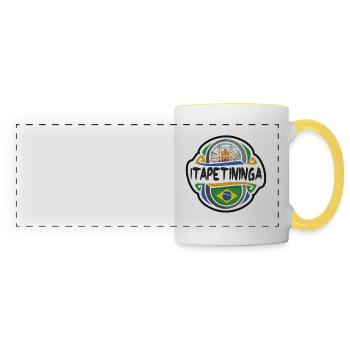 Itapetininga Brazil Flag Travel Souvenir Badge Sta - Panoramic Mug - white/yellow - Front