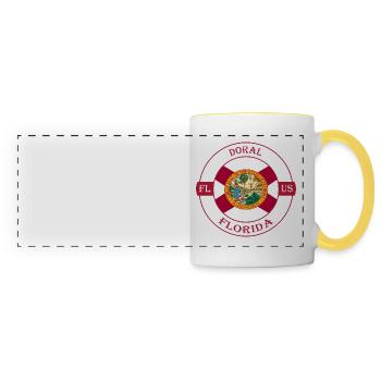 Doral Florida Flagge USA Reise Souvenir Abzeichen - Panoramatasse - Weiß/Gelb - Vorne