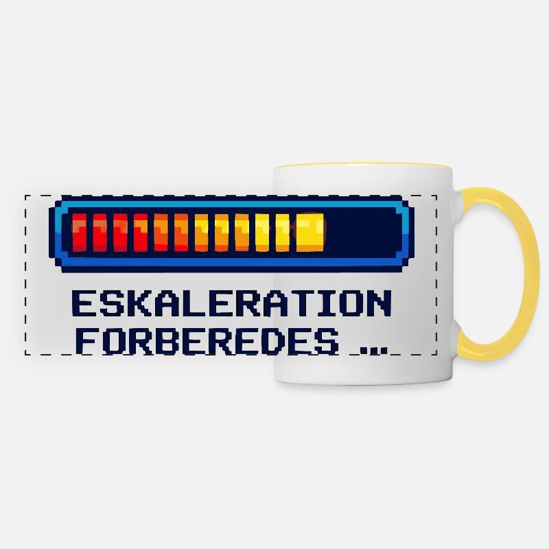 Escalation Shirt for Nerds & Geeks Danish - Panoramic Mug - white/yellow