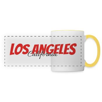 Los Angeles, Californie - Mug panoramique contrasté et blanc - blanc/jaune - Devant