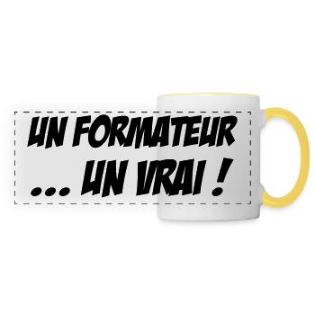 Formateur / Formatrice / Formation / Education - Mug panoramique contrasté et blanc - blanc/jaune - Devant