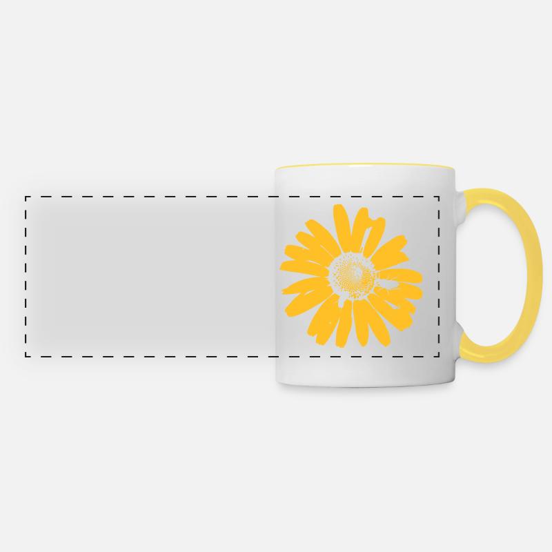 Fleur - Mug panoramique contrasté et blanc - blanc/jaune