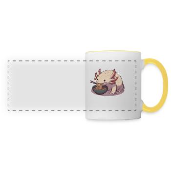 Ramen time for the axolotl - Panoramic Mug - white/yellow - Front