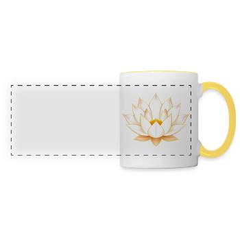 Weiße Lotusblume - Florales Sommerdesign - Panoramatasse - Weiß/Gelb - Vorne