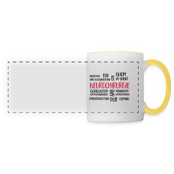 nuage de neurochirurgie - Mug panoramique contrasté et blanc - blanc/jaune - Devant