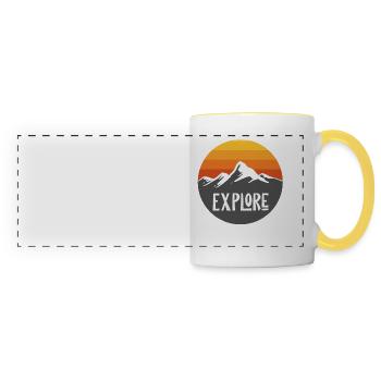 mountain sun explorer - Panoramic Mug - white/yellow - Front