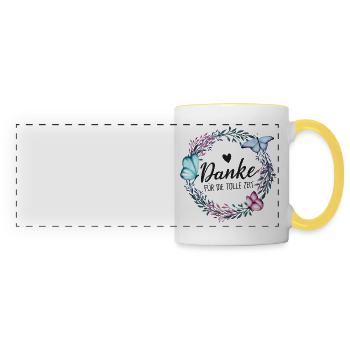Danke für die tolle Zeit Abschied Geschenk Frauen - Panoramatasse - Weiß/Gelb - Vorne