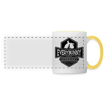 Chaque lapin a besoin d’un câlin de lapin Noir - Mug panoramique contrasté et blanc - blanc/jaune - Devant