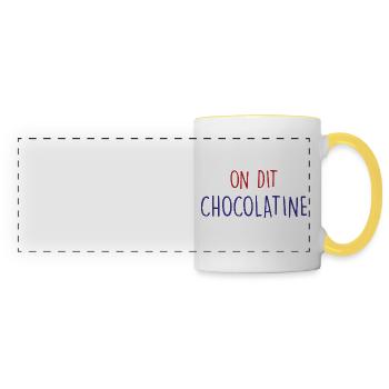 on dit chocolatine - Mug panoramique contrasté et blanc - blanc/jaune - Devant