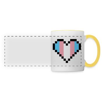 Transgender Pride Pixel Art Herz - Panoramatasse - Weiß/Gelb - Vorne