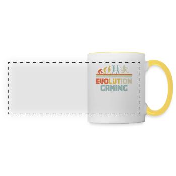 Devis de jeu Evolution Conception de jeu - Mug panoramique contrasté et blanc - blanc/jaune - Devant