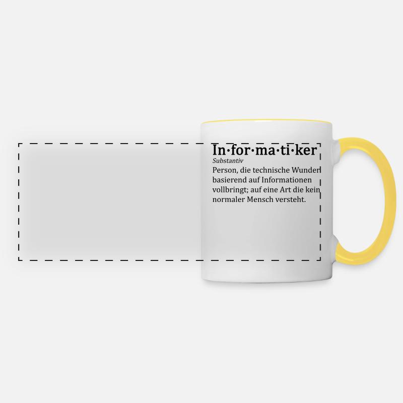 Informatiker - Panoramatasse - Weiß/Gelb