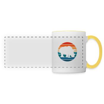Rhino Rhino Animal Motif - Panoramic Mug - white/yellow - Front