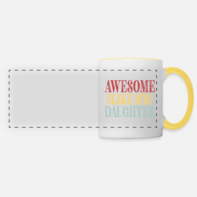 Fête des Pères - Mug panoramique contrasté et blanc - blanc/jaune