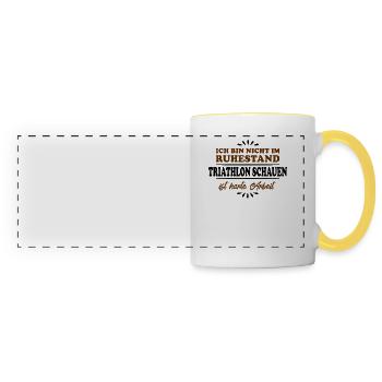 Retraité Retraité Triathlon Sport - Mug panoramique contrasté et blanc - blanc/jaune - Devant