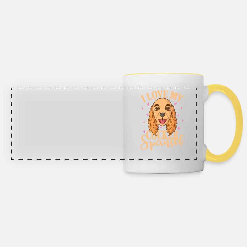 I Love my Cocker Spaniel Dog Pet - Panoramic Mug - white/yellow