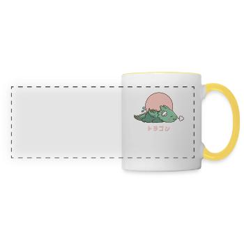 Kawaii Sleeping Dragon - Panoramic Mug - white/yellow - Front