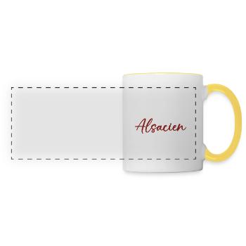Pas Parfait mais Alsacien Cadeau Humour Alsace - Mug panoramique contrasté et blanc - blanc/jaune - Devant