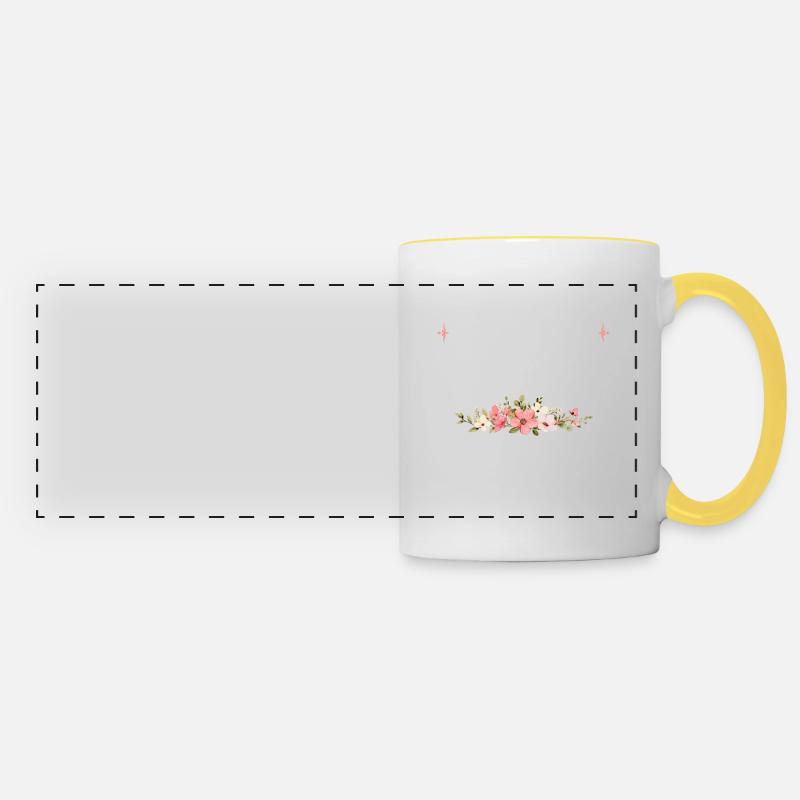 Retraitée 2024 - Mug panoramique contrasté et blanc - blanc/jaune