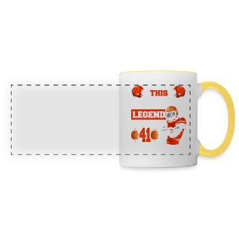 This sports legend is now 41, rugby game - Panoramic Mug - white/yellow - Front