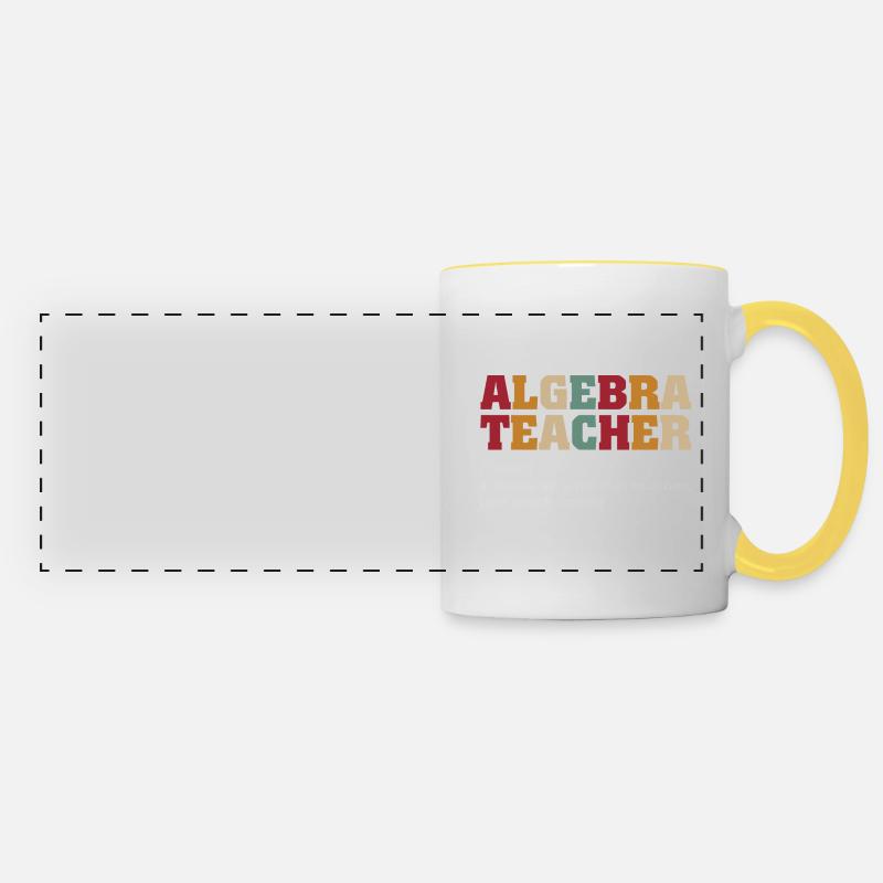 Funny Math Quote Math Teacher Math Sayings - Panoramic Mug - white/yellow
