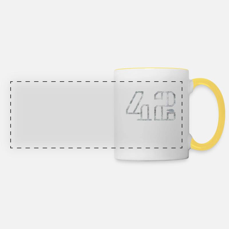 42 with mouse, gift, nerd, computer freaks - Panoramic Mug - white/yellow