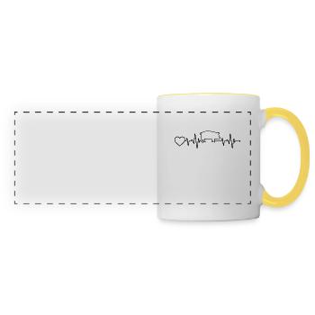 Pig Heartbeat - Panoramic Mug - white/yellow - Front