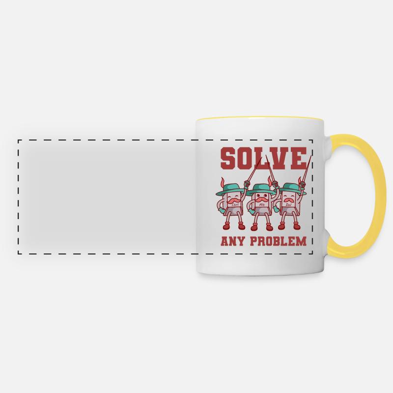 Informaticien Ctrl + Alt + Del Keyboard Devise De - Mug panoramique contrasté et blanc - blanc/jaune
