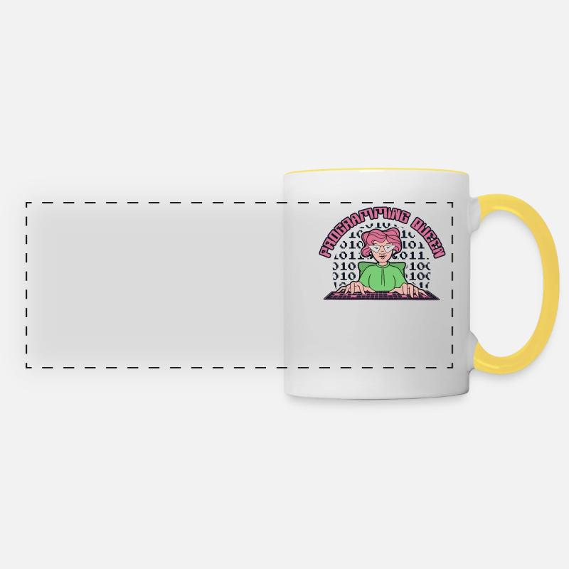 Programming Queen Software Developer Developer - Panoramic Mug - white/yellow