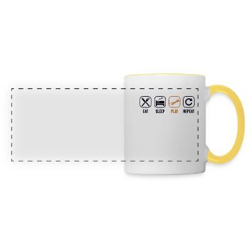 Eat Sleep Play Repeat Harmonicist Mouth Harp - Panoramic Mug - white/yellow - Front
