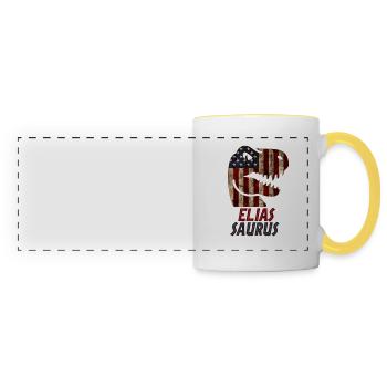 Patriotic Elias Dinosaur Eliassaurus - Panoramic Mug - white/yellow - Front