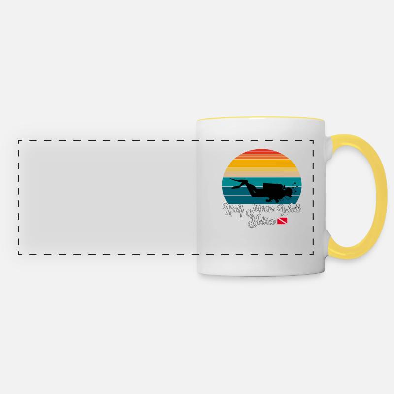 Half Moon Wall Belize Diving - Panoramic Mug - white/yellow