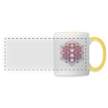 64 Tétraèdre Métatrons Cube Sacré Géo - Mug panoramique contrasté et blanc - blanc/jaune - Devant