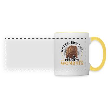 Think Wombat Australia Marsupial - Panoramic Mug - white/yellow - Front